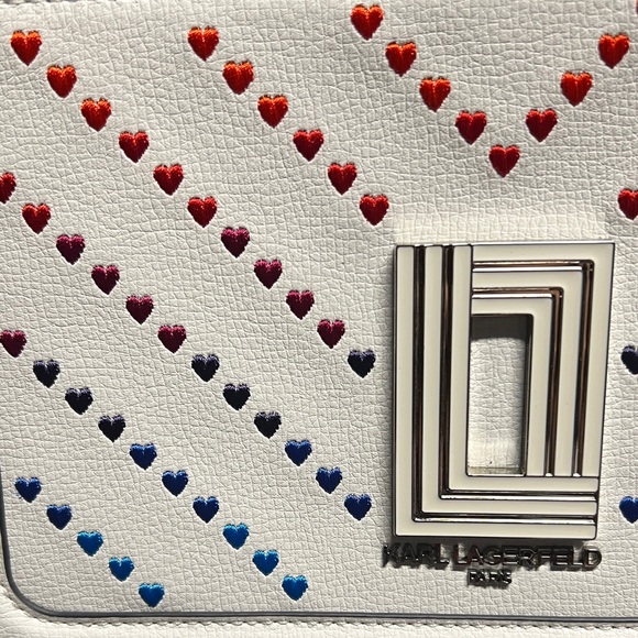 Karl Lagerfeld White Studded Women's Bag - Picture 3 of 6